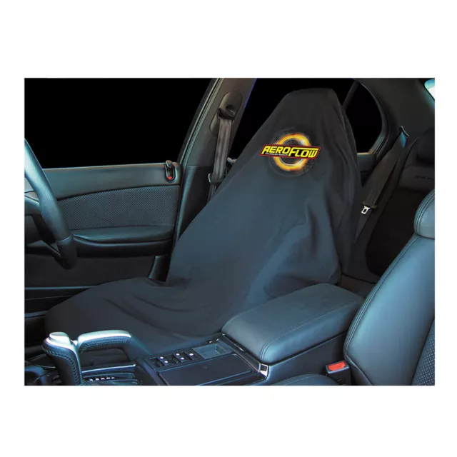 Aeroflow AF-THROW Mechanic Throw Over Seat Cover Black with Yellow Aeroflow Logo