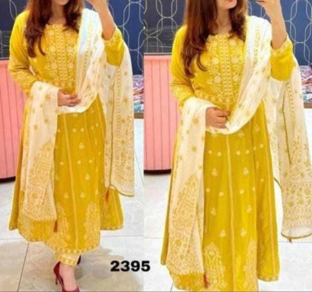 Set tunica designer indiano Kurta Kurti set abito donna Bollywood Salwar Kameez