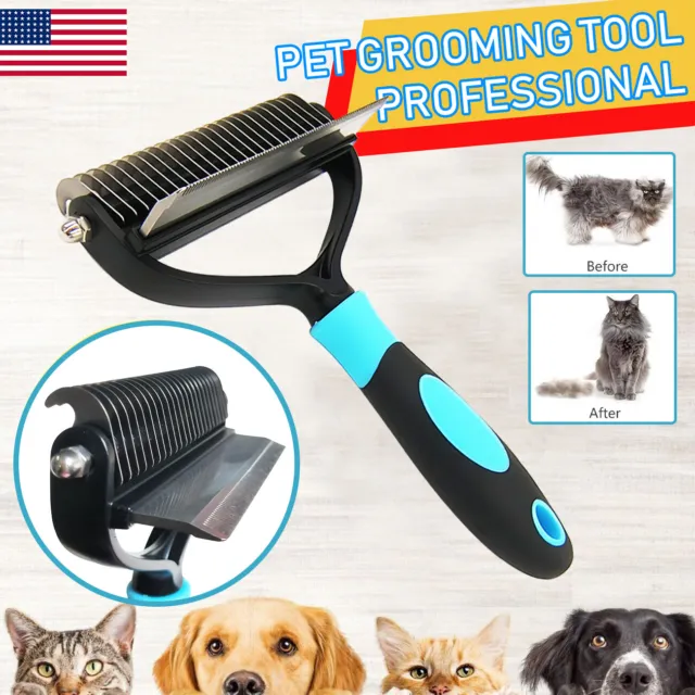 Dog Brush for Shedding Dematting Pet Grooming Cat Hair Undercoat Rake Comb