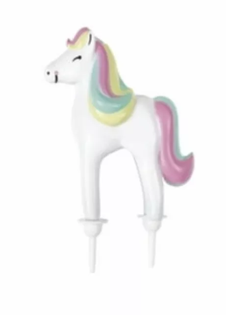 Unicorn Themed Celebration Birthday Cake Topper Rainbow Candle Holder Reusable