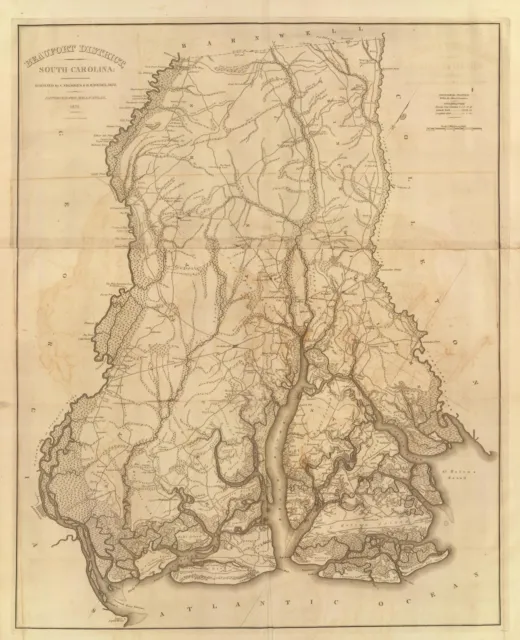 1825 South Carolina state atlas maps history old roads DVD