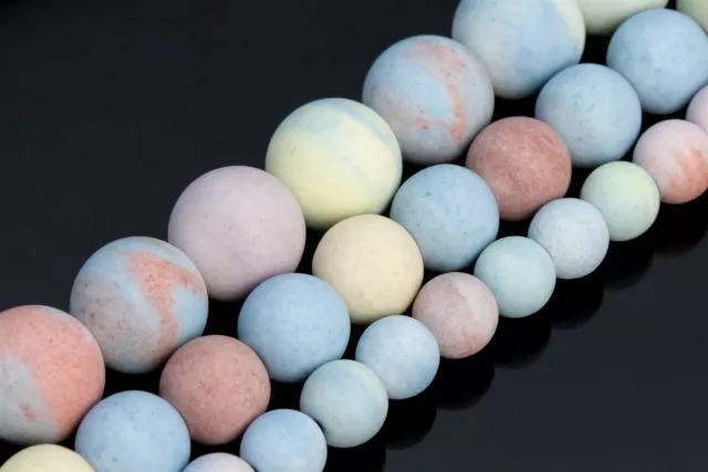 Matte Multicolor Stone Beads Round Loose Beads 6/8/10MM
