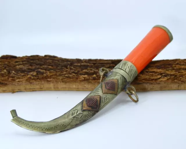 Vintage Authentic Berber Moroccan Khanjar Carved Islamic Dagger Old Tribal Sword