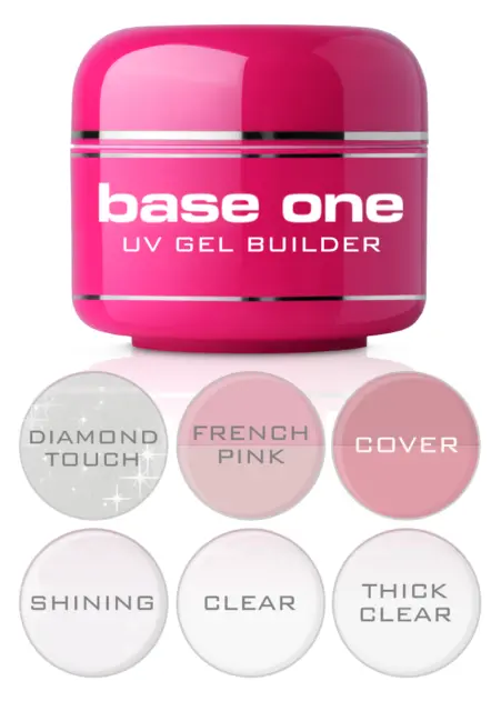 Base One Clear Cover Diamond Touch Thick French Pink UV Gel Nail BUILDER Silcare 2