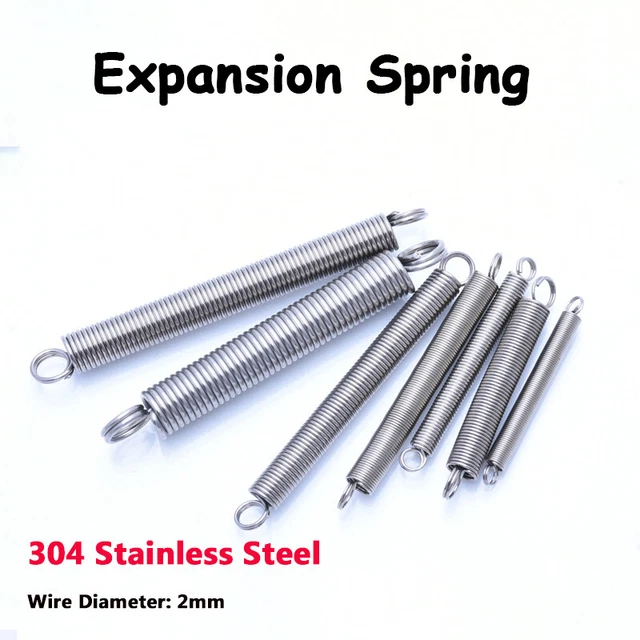 Expansion Spring 2mm Wire Ø Loop End Tension Extension Springs - Stainless Steel