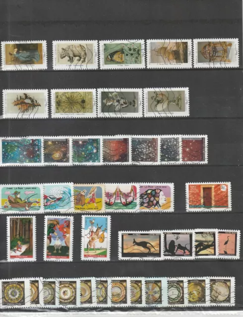 France: Lot De 100 Timbres Adhesifs Differents
