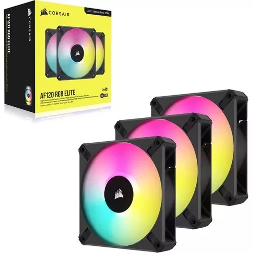 Corsair iCUE AF120 RGB Elite 120mm PWM Triple Fan Kit - Eight RGB LEDs Per Fan -