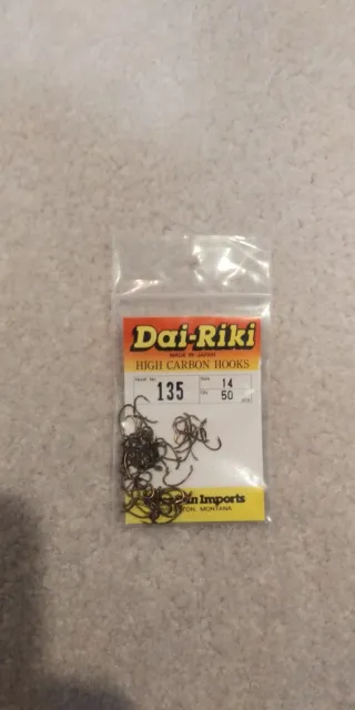 Dai-Riki Hooks #135 Size 14... 50 hook pack Fly Tying Fishing Scud Caddis fly