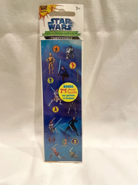 New Sealed Sandylion Star Wars- Clone Wars- Glow In The Dark Stickers