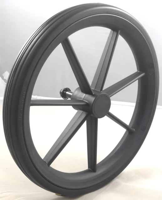 315mm Black low profile Rear Wheel for NHS Style Wheelchair 12 1/2"