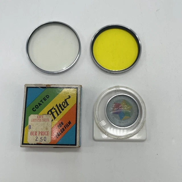 Walz Vintage Screw-In Camera Lens Filter Lot Of 4 #126 Yellow, UV, Coated… Walz Vintage Screw-In Camera Lens Filter Lot Of 4 #126 Yellow, UV, Coated…