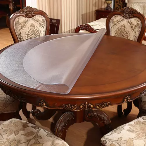 PVC Tablecloth Transparent Waterproof Round Table Cloth Cover Glass Dining Mat