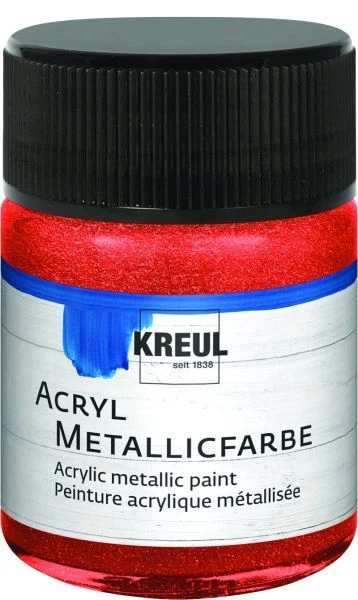 Kreul Acryl Metallicfarbe rot 50 ml  Verzierfarbe