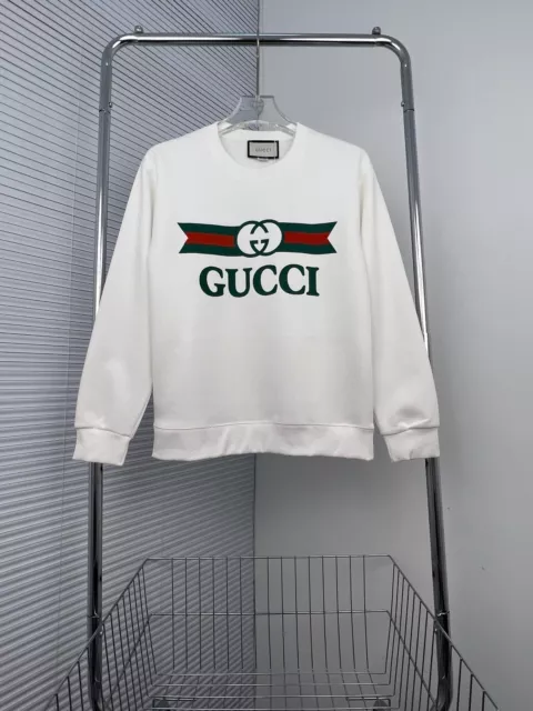 2024 Gucci Red Green Ribbon Double G Printed Round Neck Sweater! neutral L size