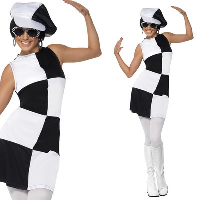 Amscan MOD GIRL 60s 70s 80s Go Go OSCILLANTE Anni Sessanta Costume Da Donna Taglia 14-16 