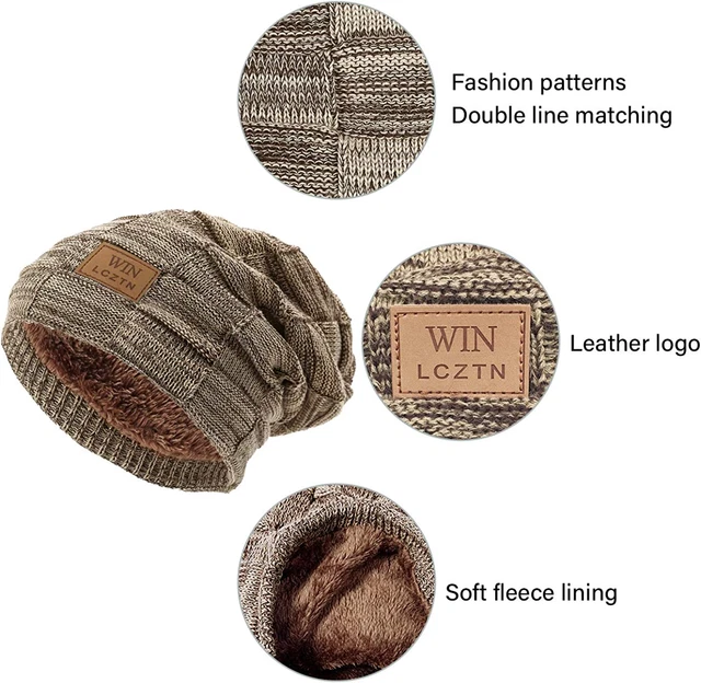 Gorro Para Hombre Gorros De Invierno Hombres Para El Frio Con Bufanda Punto 3