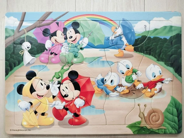 BOITE DE 4 puzzles en bois vintage série "petit contes" n° 9
