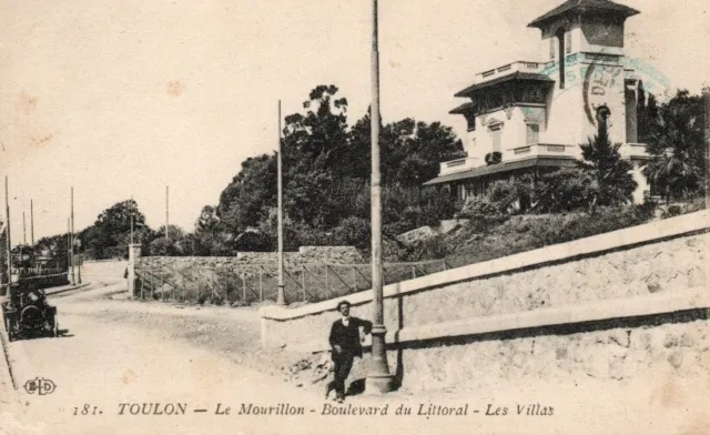 Cpa Toulon Le Mourillon Boulevard Du Littoral Les Villas Carte Animee
