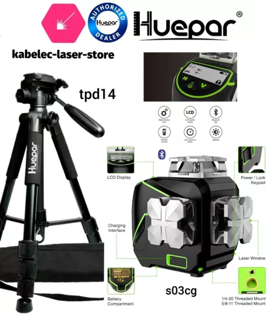 Trepied TPD14 pour niveaux laser Huepar