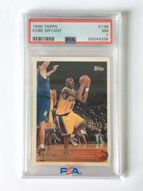 1996 Topps Kobe Bryant Rookie Card RC #138 PSA Graded 7 NM - LA Lakers