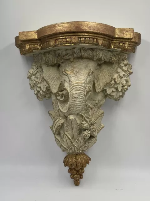 Hickory Manor House Elephant Shelf - Tarnished Gold
