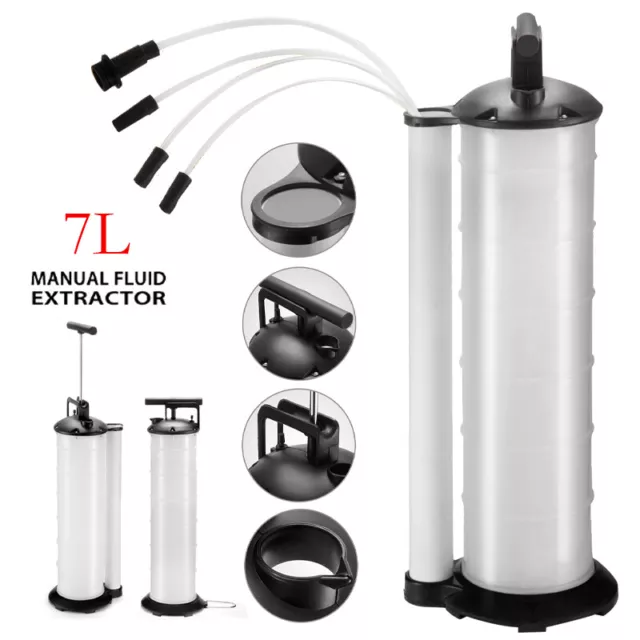 7L Manual Pump Fluid Extractor Vacuum Oil Transfer of Car Diesel Fuel Litre Tank
