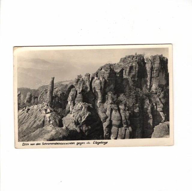AK Ansichtskarte Schrammsteine gegen das Erzgebirge - 1956