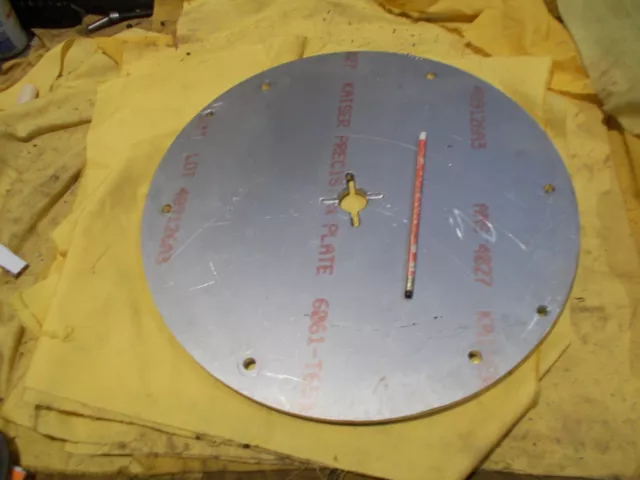 ROUND ALUMINUM FIXTURE PLATE tool die sheet flat stock 1/2" thick x 16 7/8" DIA