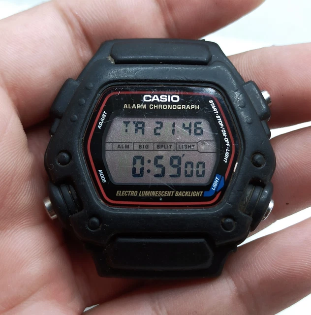 CASIO ALARM CHRONOGRAPH Electro Luminescent Quartz Digi Japan DW290T