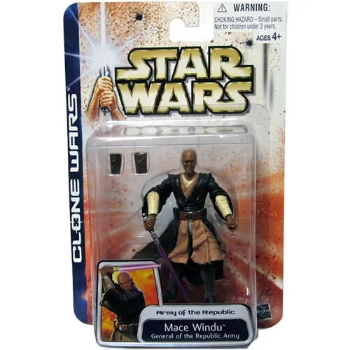 Star Wars Clone Wars Action Figure - MACE WINDU (General of the Republic Army)