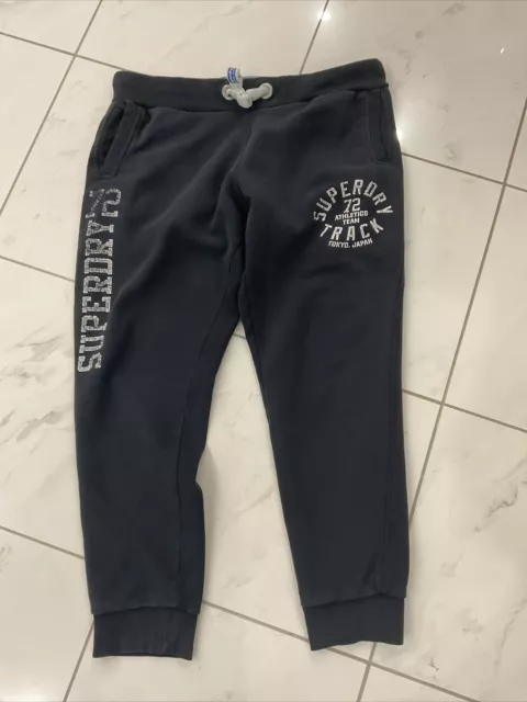 Superdry Herren Jogging Hose Pants. Baumwolle/Polyester Anthrazit Gr.L