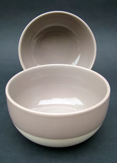 TWO Marks & Spencer Madison Grey Stoneware Deep Oatmeal Cereal Dessert Bowls VGC