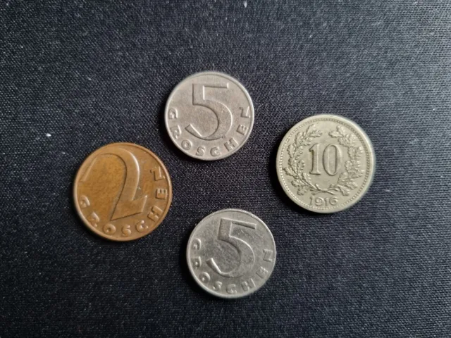 Münzen Österreich Kaiserreich und 1. Republik 1916 bis 1937  2+ 5+ 10 Groschen