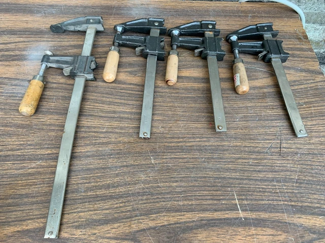 Four Pack Standard Duty Bar Steel Clamp 10" & 16" Carpenter's wood Work