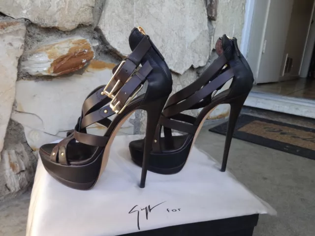 Giuseppe Zanotti Skyhigh  Muiltistrap Brown Leather Sandals Size EU 40