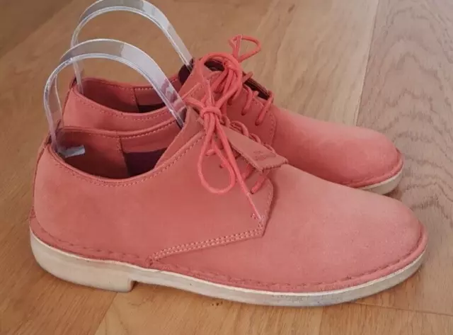 CLARKS ORIGINALS DESERT London Burnt Orange Suede Flat Lace ups