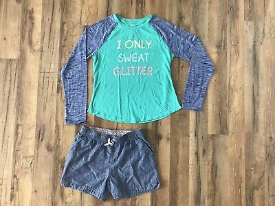 Girls Size 12-14 Clothes Lot of 2: A Shorts And T-shirt. Lands end, Danskin