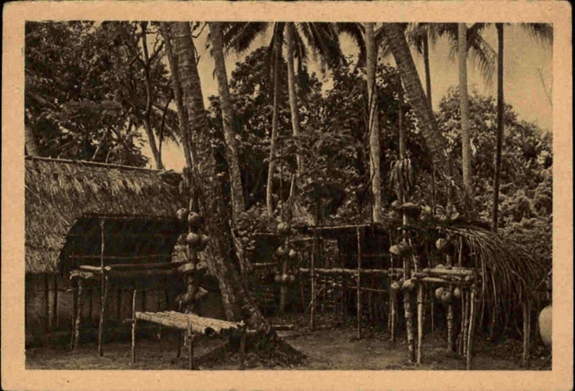 Bismarck-Archipel Deutsch-Papua-Neuguinea Kolonie Eingeborenen-Dorf WHW-Karte