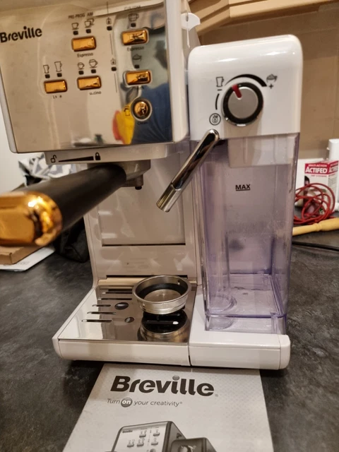 BREVILLE ONE TOUCH VCF108 Coffee Machine White Rose Gold