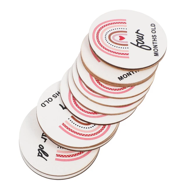 14 Pcs toddler milestone card Disques Jalons En Bois Cartes D'étape De Bébé Acce
