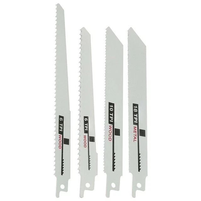 Pieza Hojas de sierra Herramienta 150 mm/200 mm 18TPI/10TPI/6TPI 4* 4 Piezas Carbón