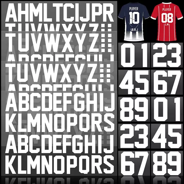 18 Hojas 216 Piezas 8 Pulgadas Hierro sobre Números Camiseta 2 Pulgadas Hierro sobre Letras Patch