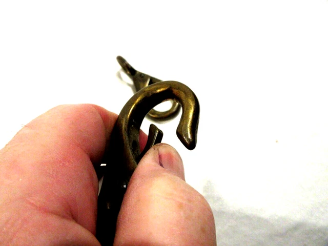 2-Vintage Solid Brass Snap Hooks 3