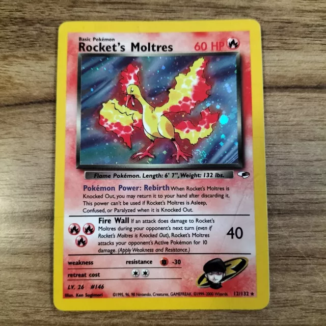 Rocket's Moltres #2 - Gym Heroes 12/132 - Holographic Pokemon Card