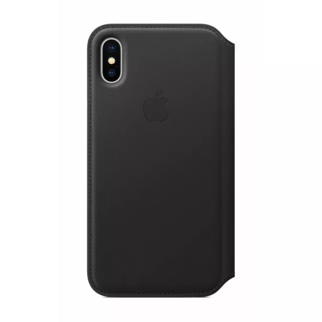 Orginal Apple Leather Folio Case Leder Cover MQRV2ZM/A iPhone X - Schwarz Black 3