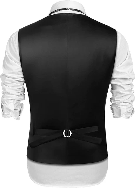 COOFANDY Mens Victorian Vest Steampunk Double Breasted Suit Vest Slim Fit Brocad