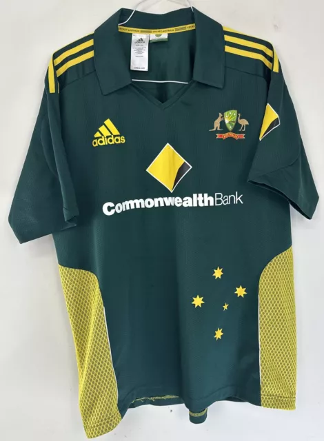 RARE 2010 Adidas Australian Cricket Team Commonwealth Green Polo Shirt Size XXL