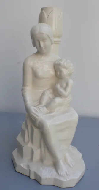 Top Gmundner Keramik antike Figur Mutter mit Kind um 1920 M.Nr. 983 Art Deco