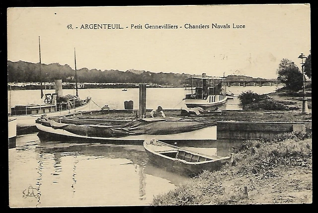 CPA  --  ARGENTEUIL PETIT GENEVILLIERS CHANTIERS NAVALS LUCE  circulee en 1933