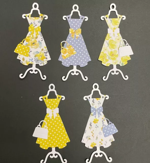 Dress Sets on Stands Die Cut Shapes - Assorted Sets of 5 for Toppers, Cards etc